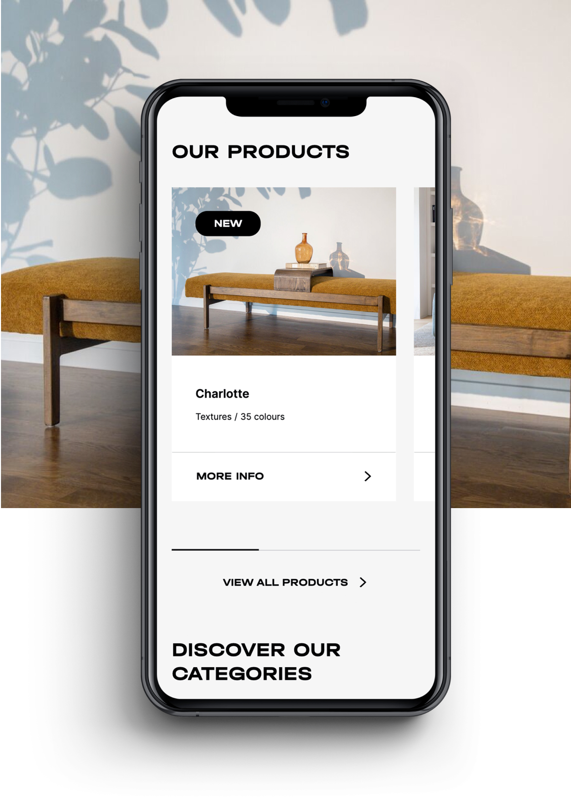 Symphony Mills website on a phone